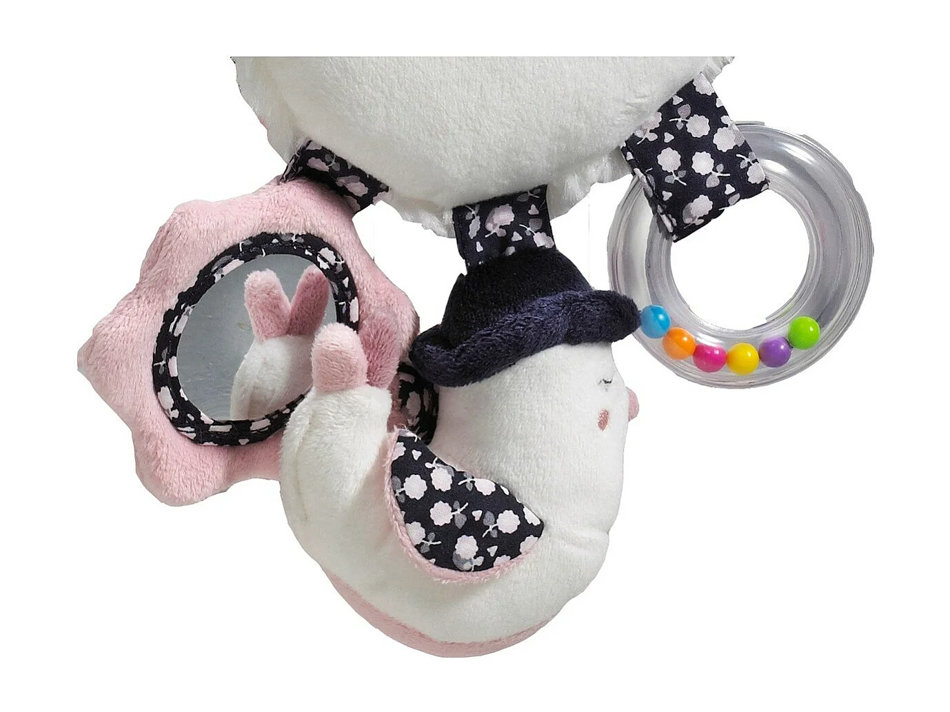 Jouet d'activités avec pinces en velours blanc MISS FLEUR DE LUNE - Sauthon