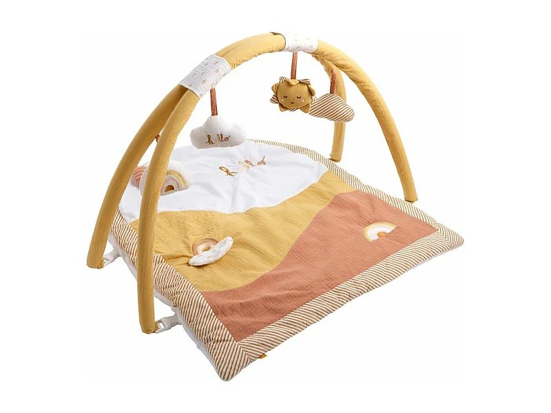 Alfombra de juego de terciopelo amarillo 74x89x50cm