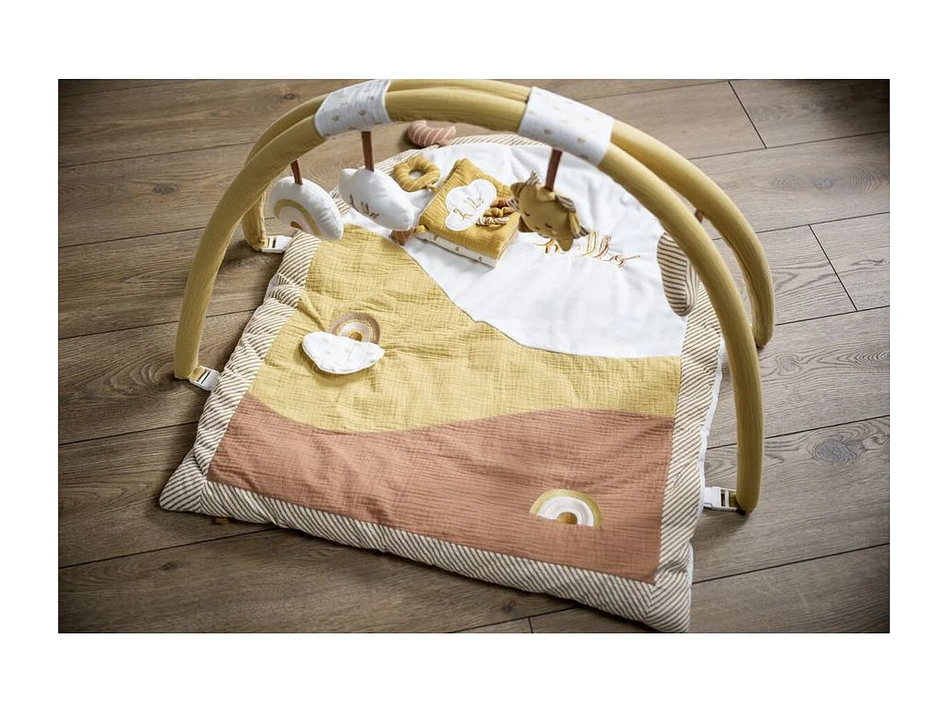 Tapis d'éveil 74x89x50cm en velours Jaune SUNLIGHT - Sauthon