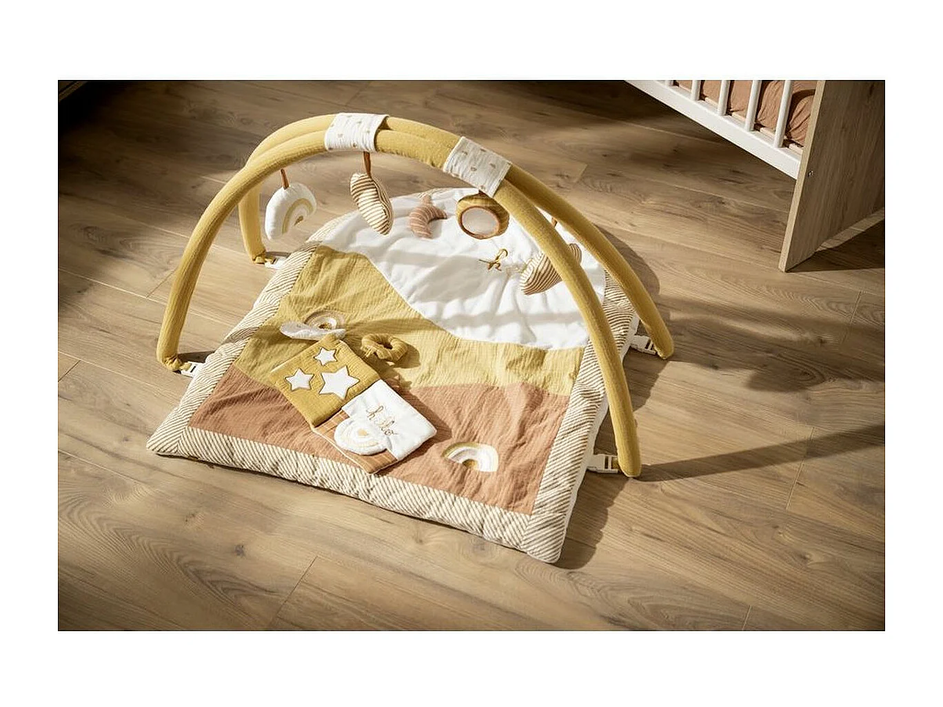 Tapis d'éveil 74x89x50cm en velours Jaune SUNLIGHT - Sauthon