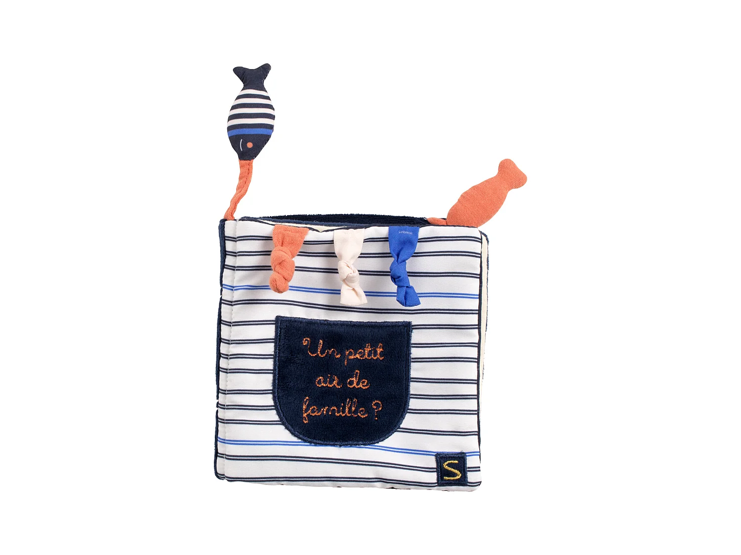 Livre d'éveil marinière avec détail poisson BABY SAILOR - Sauthon