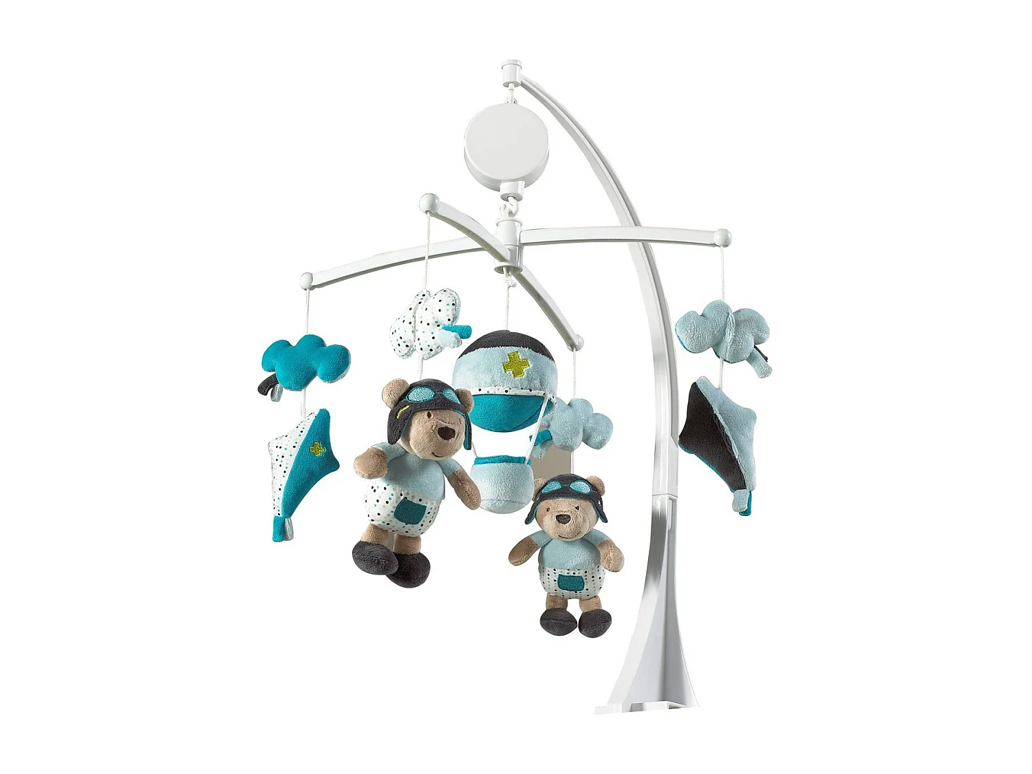 Mobile Tissu Musical en velours Bleu LAZARE - Sauthon