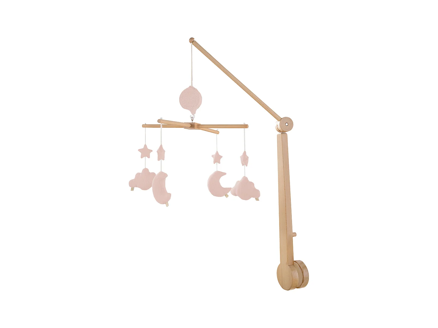 Mobile musical bébé en bois avec 4 jouets UNI PETALE - Sauthon