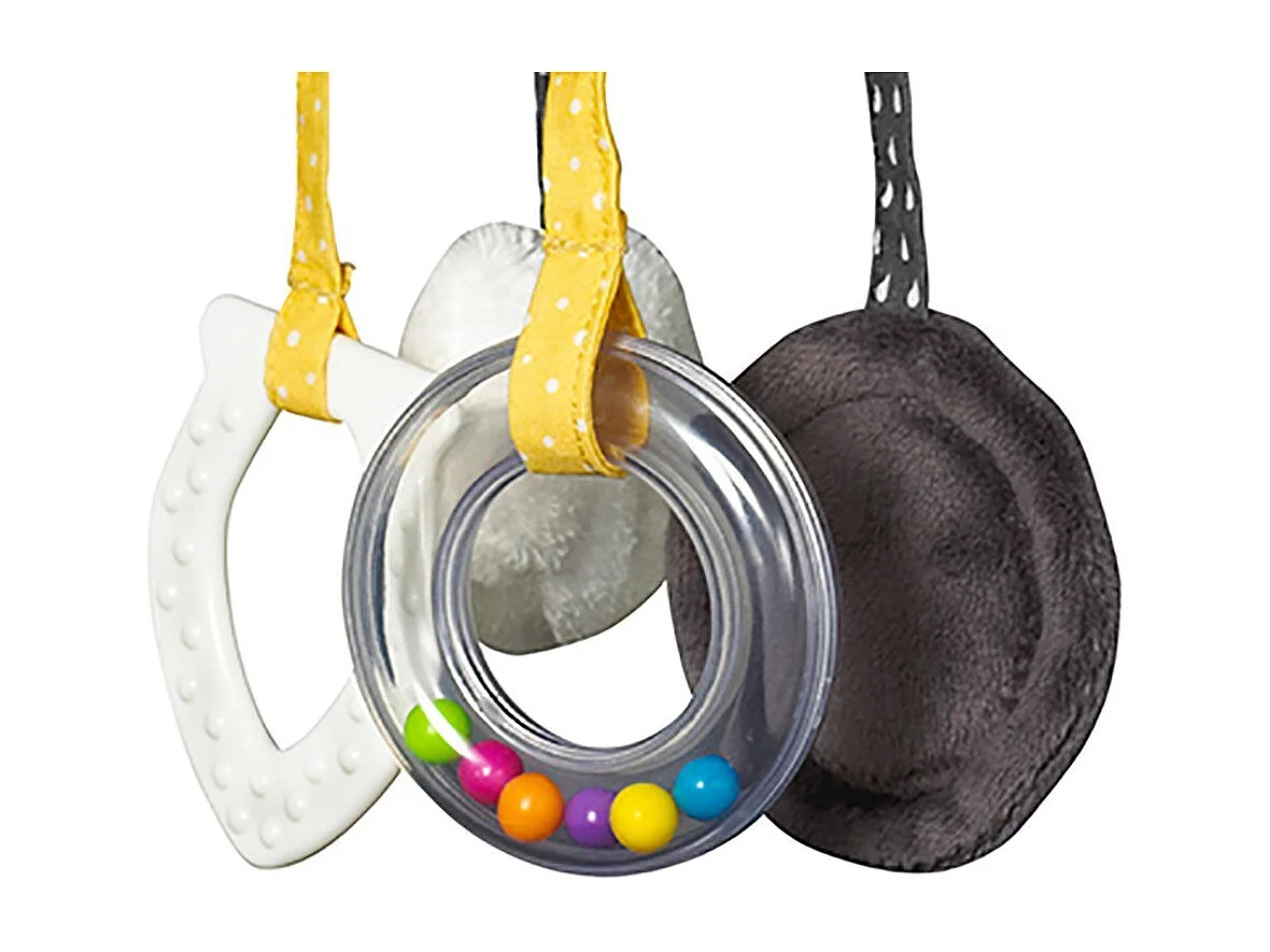 Jouet d'activités enfant Eléphant en velours gris BABYFAN - Sauthon