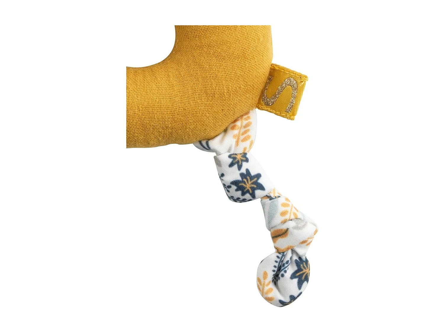 Hochet en velours jaune foncé PROMENONS NOUS - Sauthon