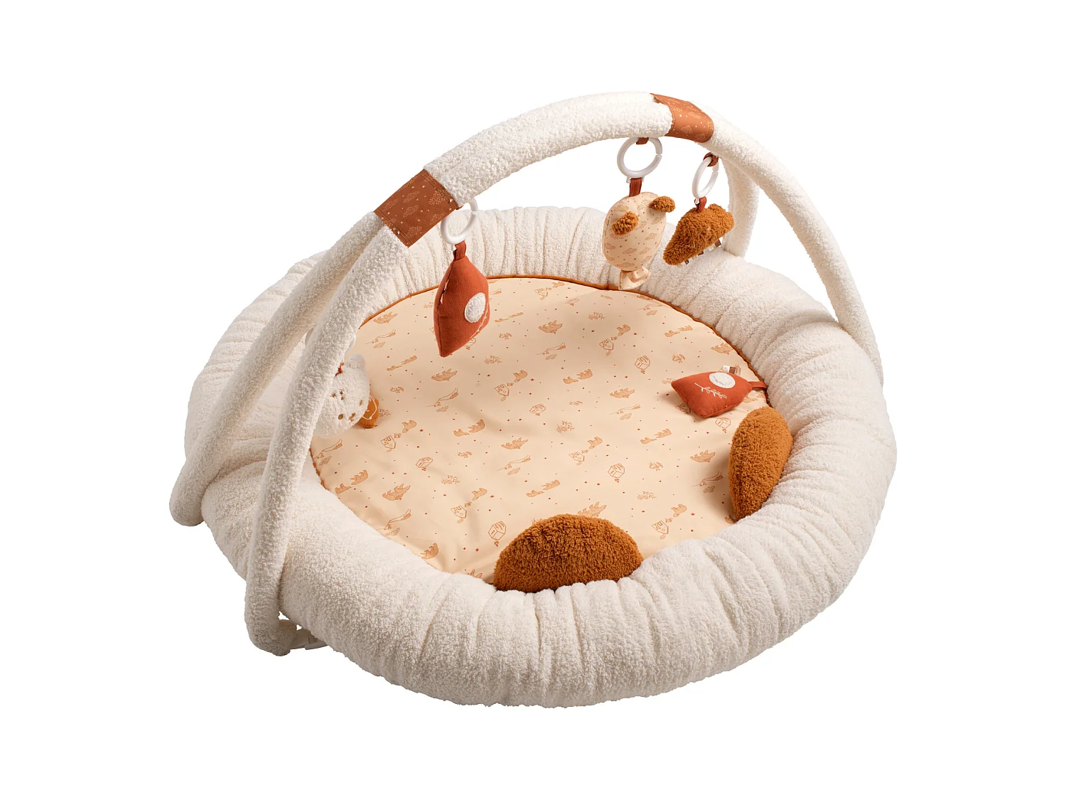 Tappetino beige con orsetto