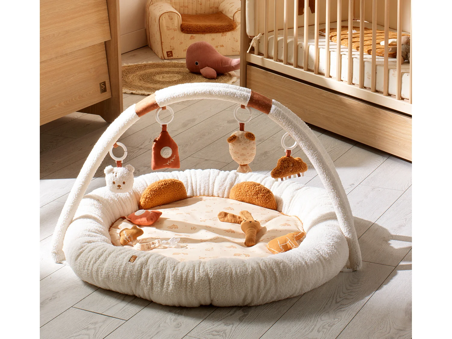 Tapis d'éveil ours en bouclette beige ORSINO - Sauthon