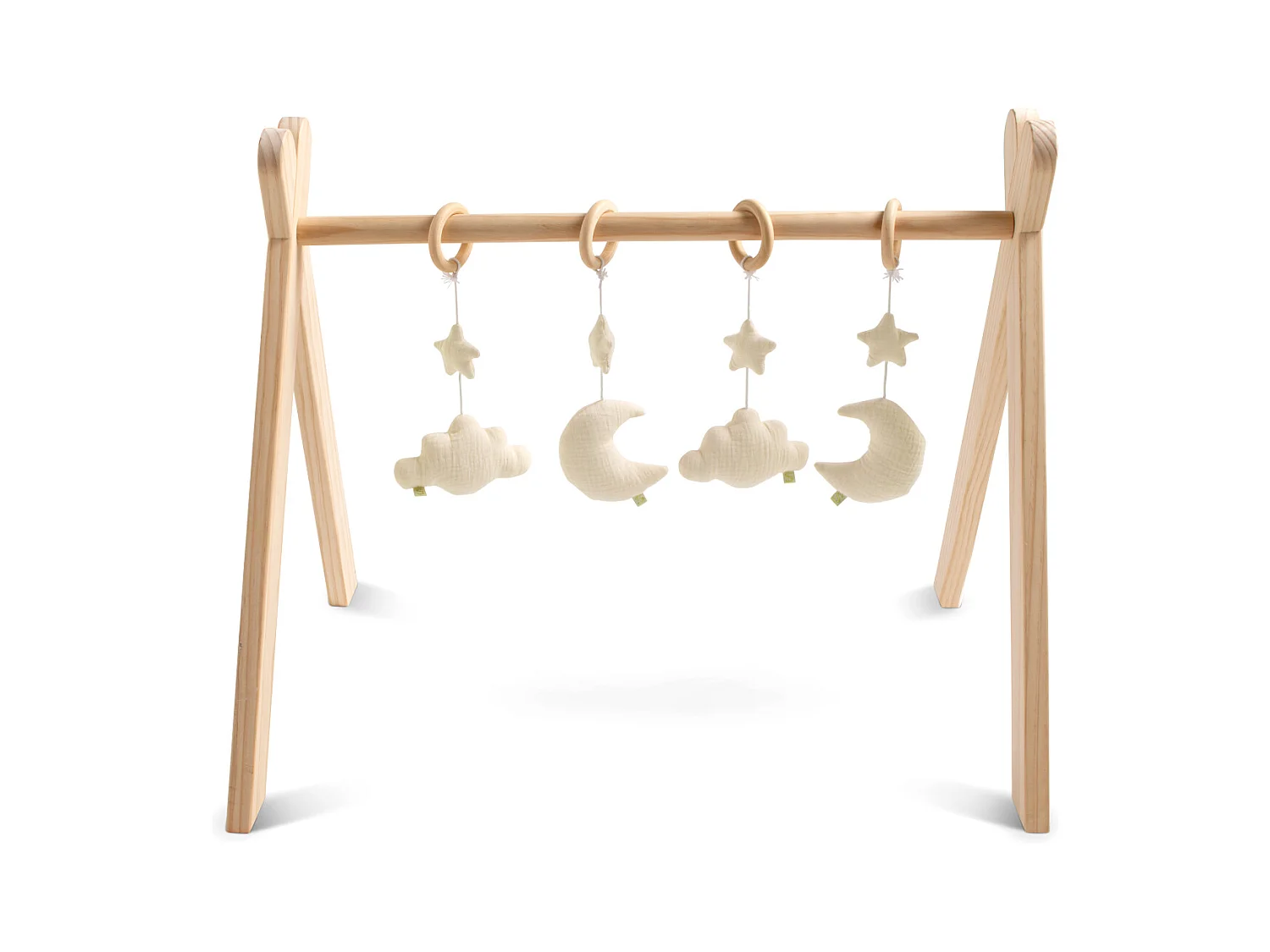 Arche d'éveil bois avec 4 jouets UNI VANILLA - Sauthon