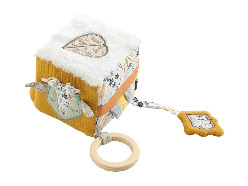 Cube d'activités  en coton blanc PROMENONS NOUS - Sauthon