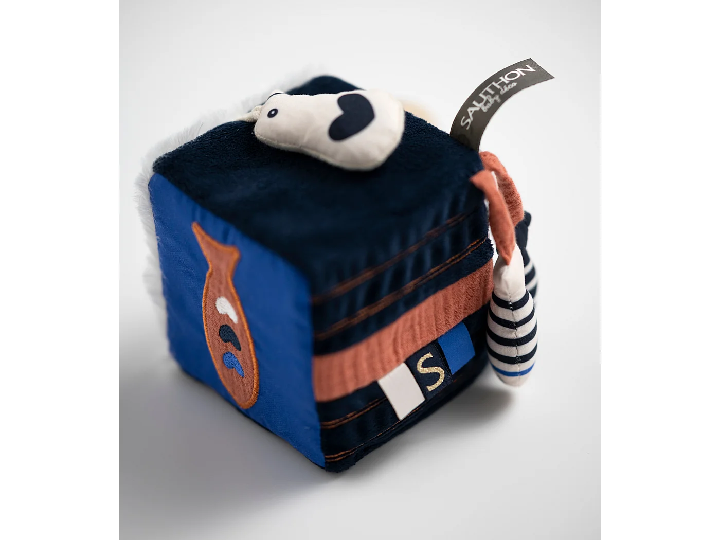 Cube d'activites en velours bleu BABY SAILOR - Sauthon