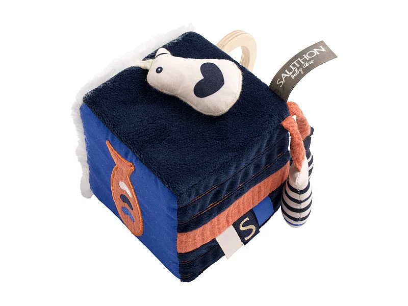 Cube d'activites en velours bleu BABY SAILOR - Sauthon