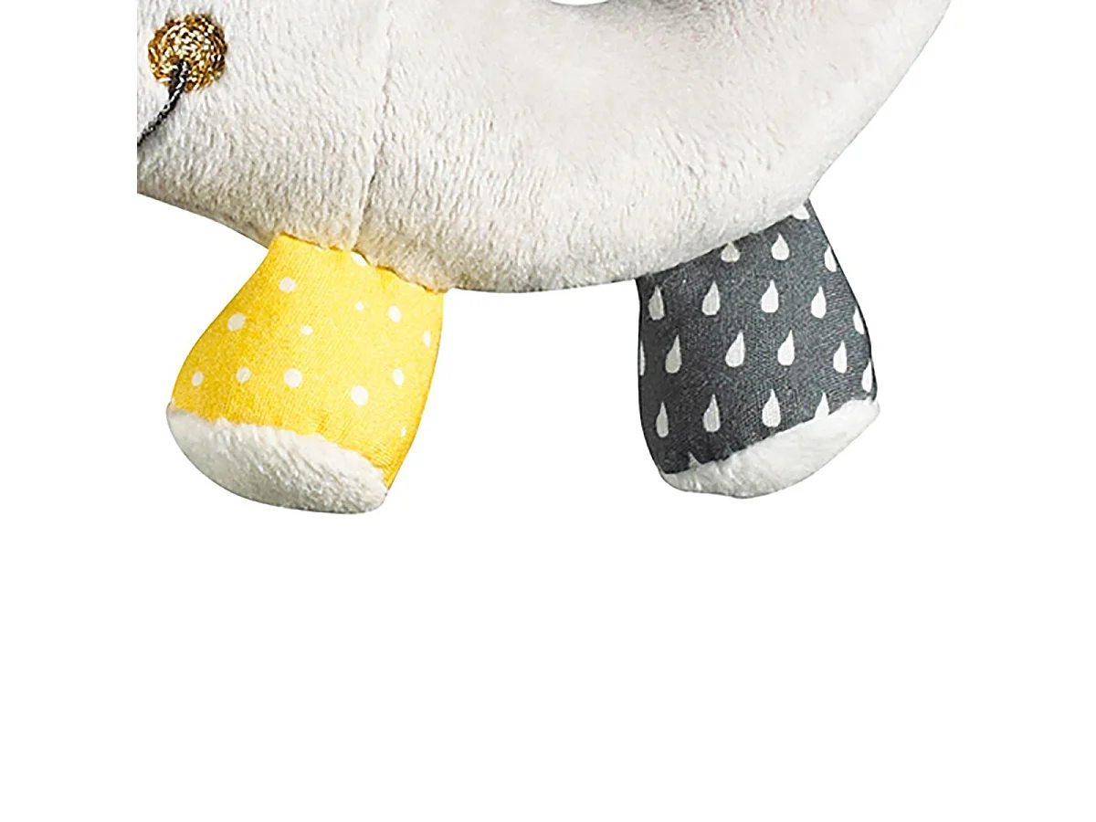 Sonajero elefante de terciopelo gris