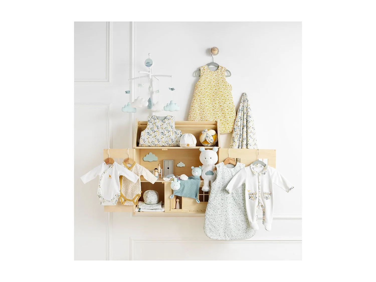 Mini musical  en velours blanc PROMENONS NOUS - Sauthon