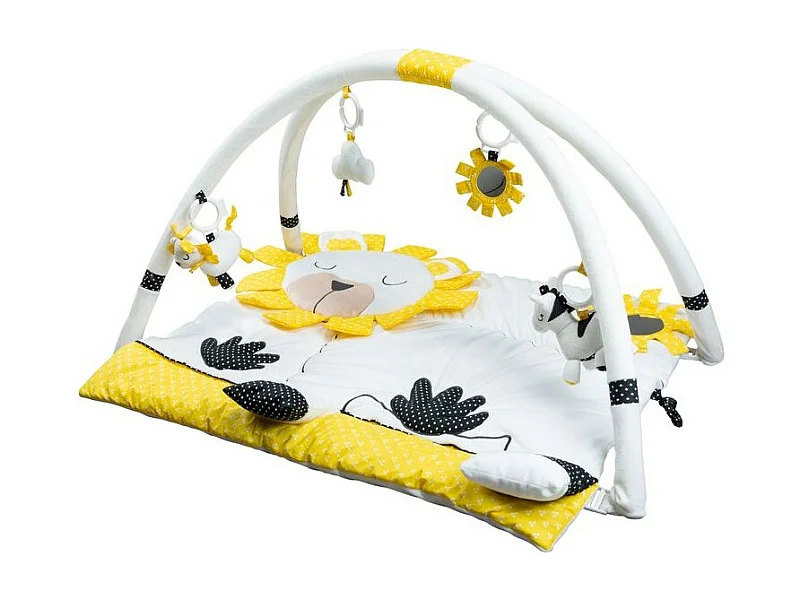 Tapis d'eveil en velours blanc PLUCHE ET POMPON - Sauthon