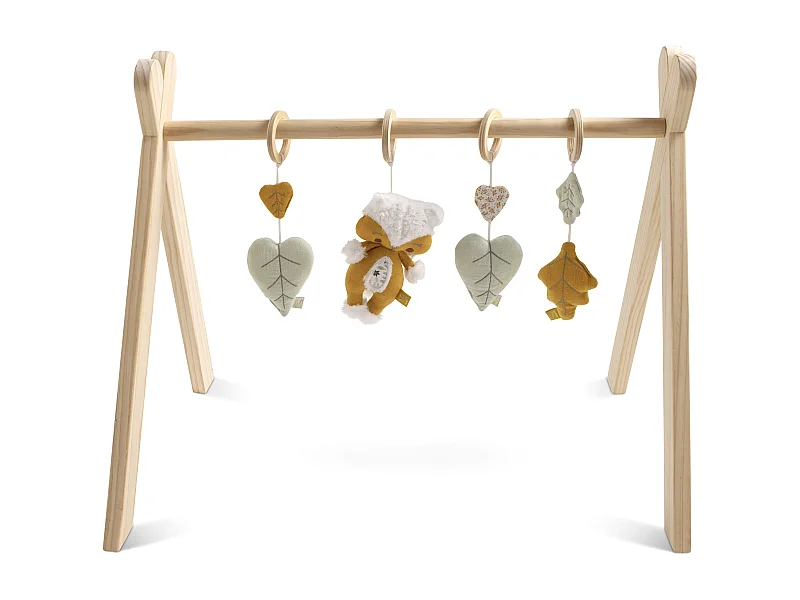 Arco de aprendizaje de madera con 4 juguetes