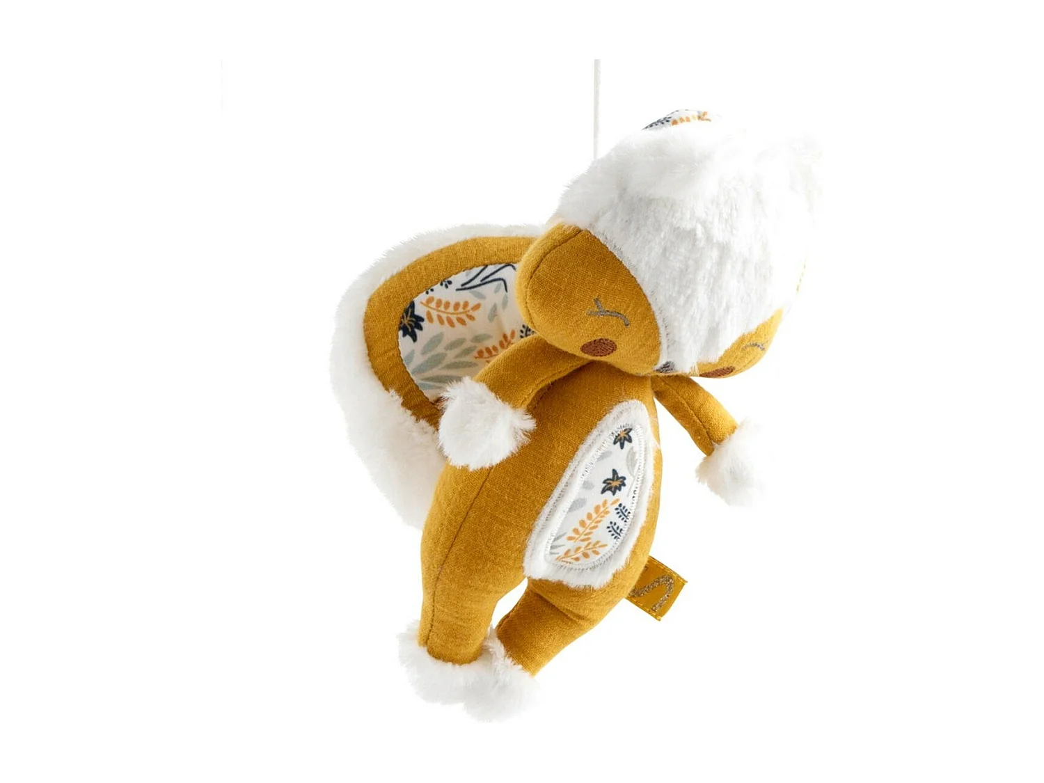 Giostrina musicale in velluto bianco