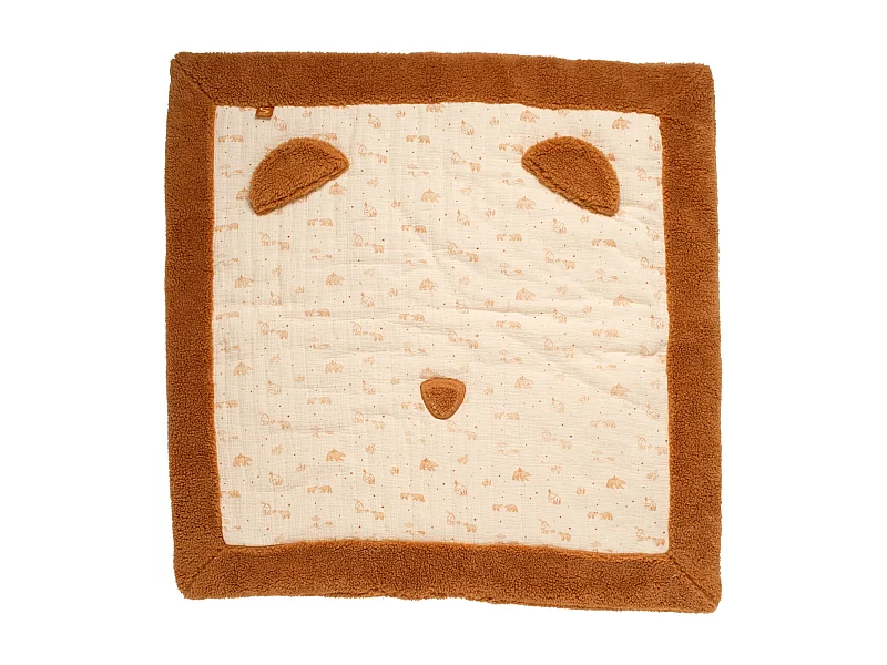 Grand tapis de jeu en double gaze de coton et sherpa ORSINO - Sauthon