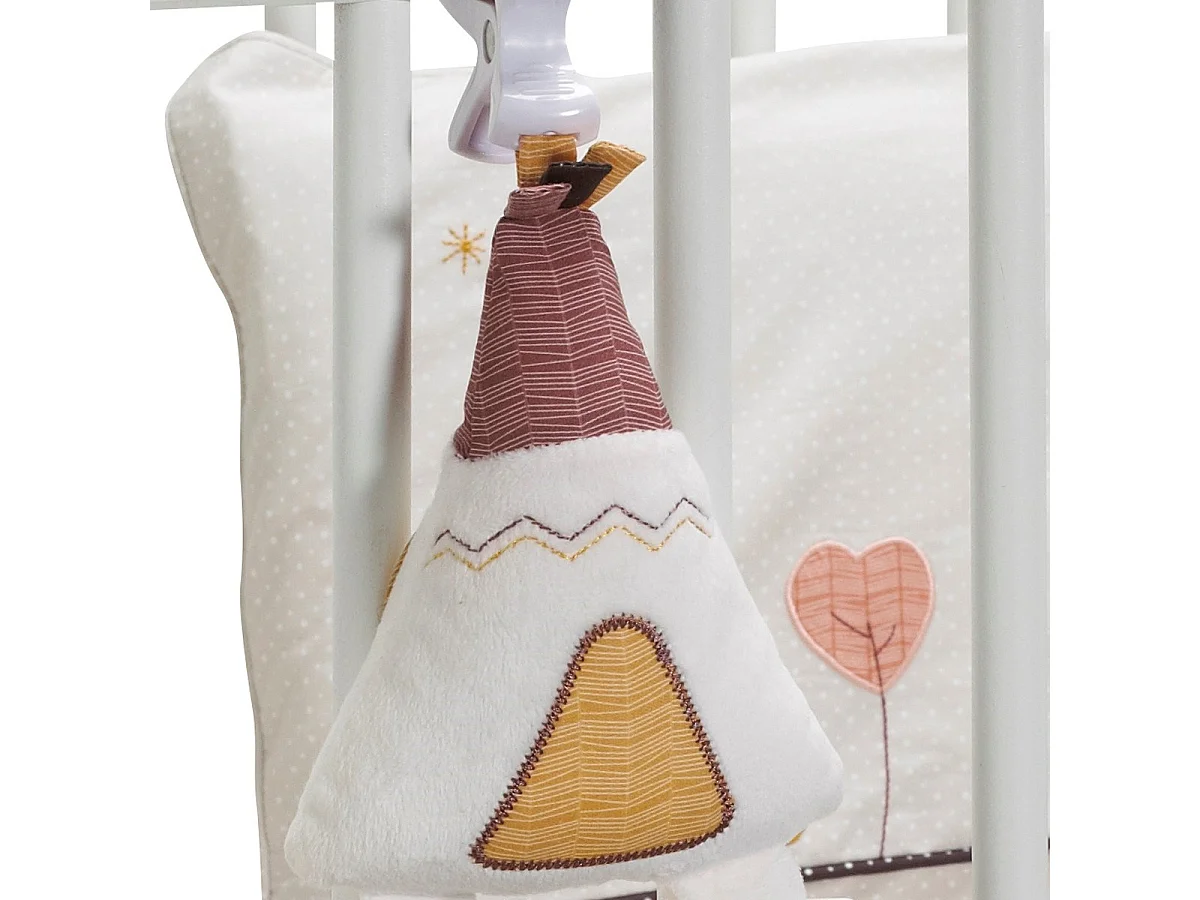 Jouet d'activités enfant Tipi en velours blanc TIMOUKI - Sauthon