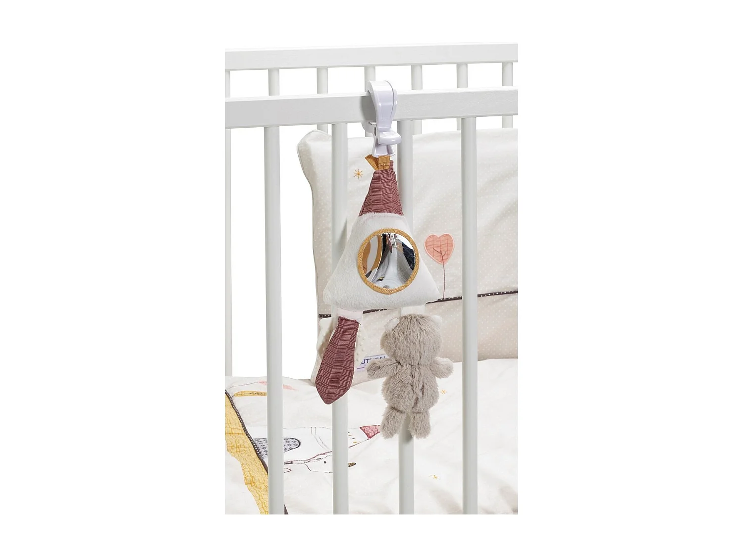 Jouet d'activités enfant Tipi en velours blanc TIMOUKI - Sauthon