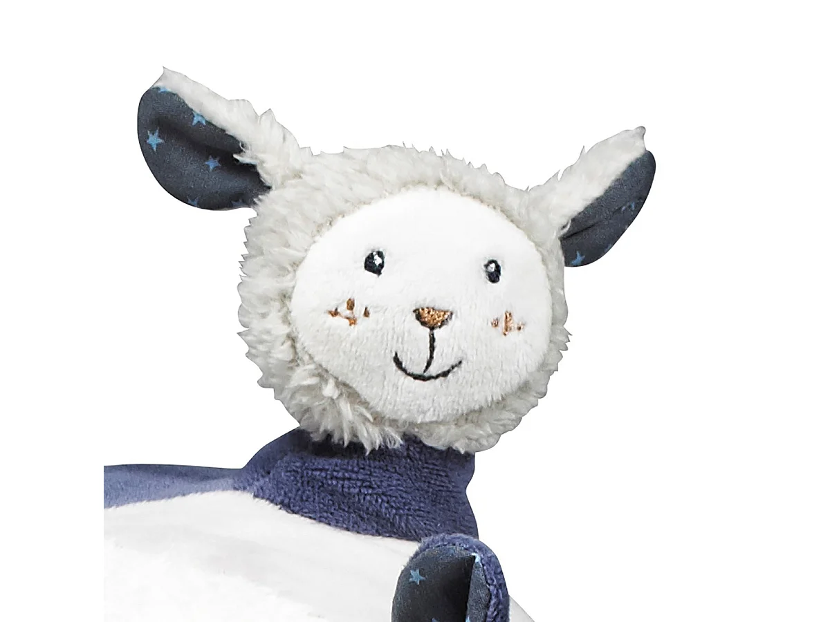 Balle d'activité bébé en velours Bleu MERLIN - Sauthon