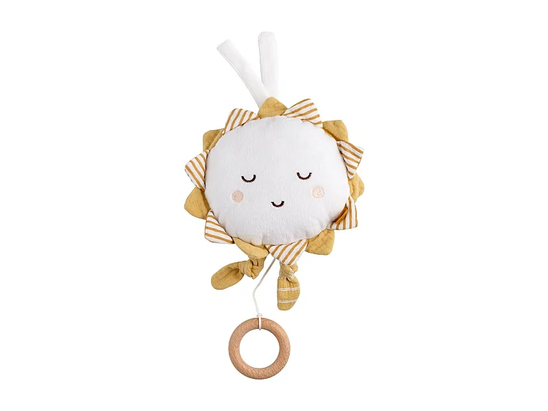 Peluche musicale en coton blanc SUNLIGHT - Sauthon
