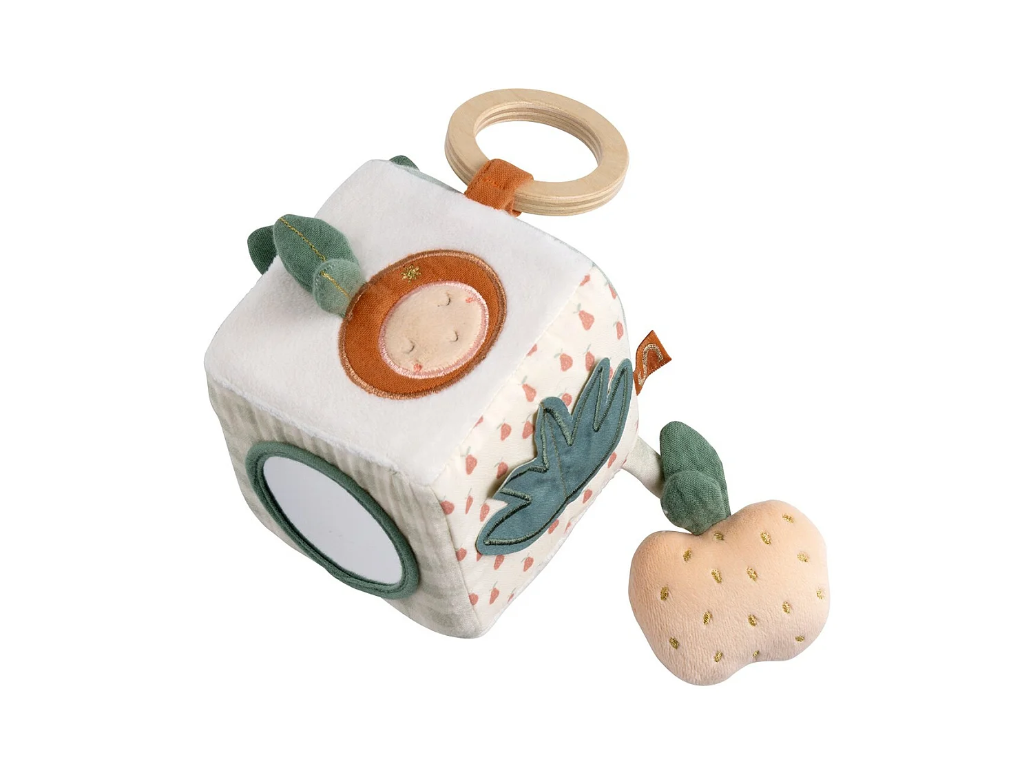Cubo attività per bambini in velluto bianco