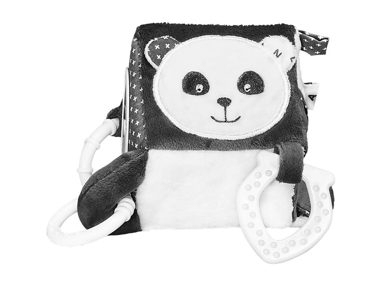 Cube d'activités en velours gris CHAO CHAO - Sauthon