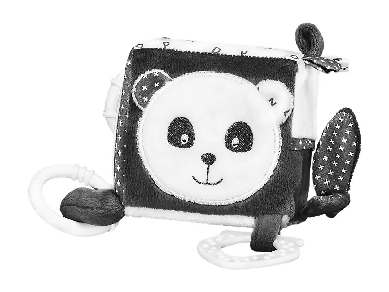 Cube d'activités en velours gris CHAO CHAO - Sauthon