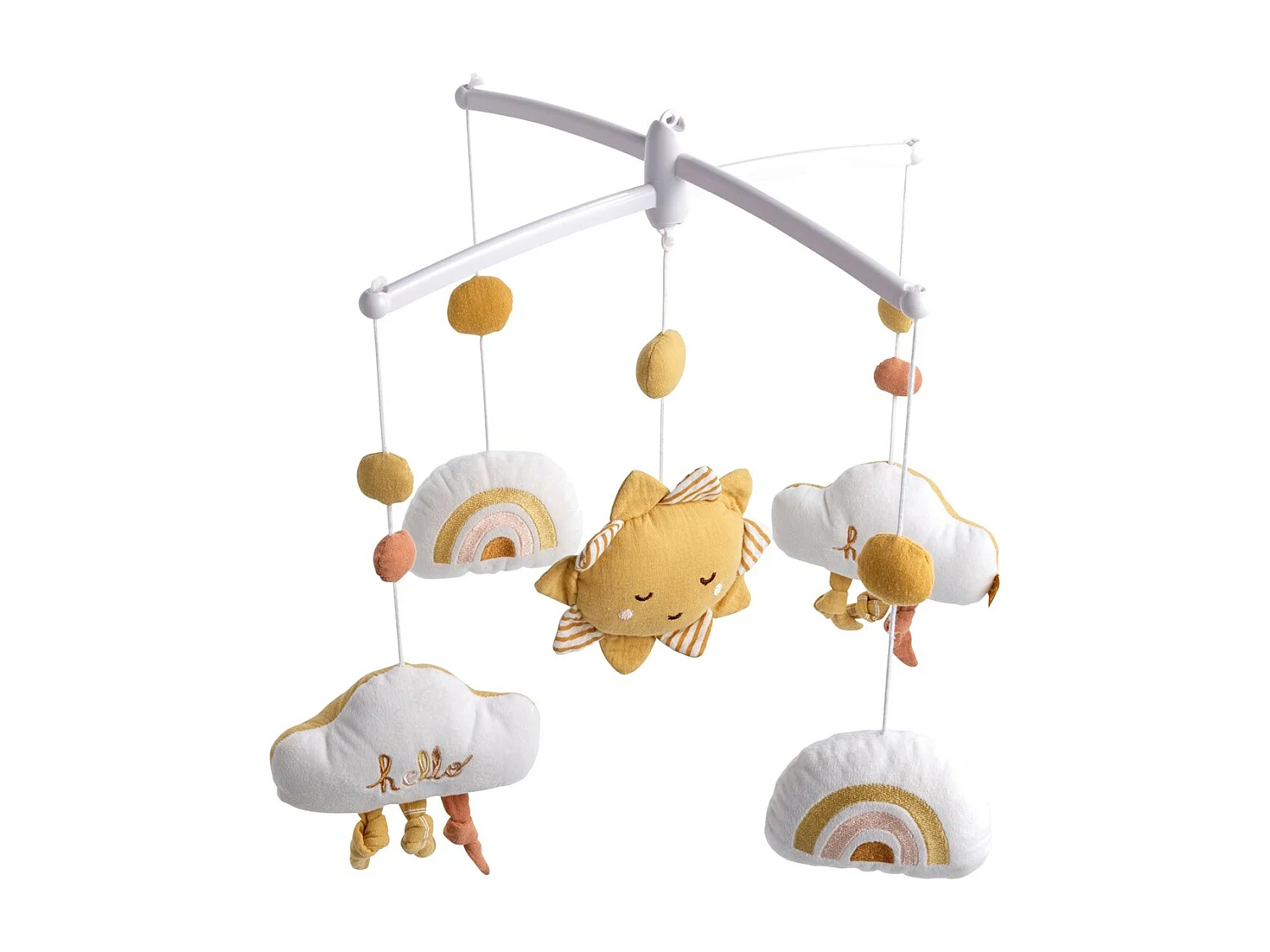 Mobile musical en coton blanc SUNLIGHT - Sauthon