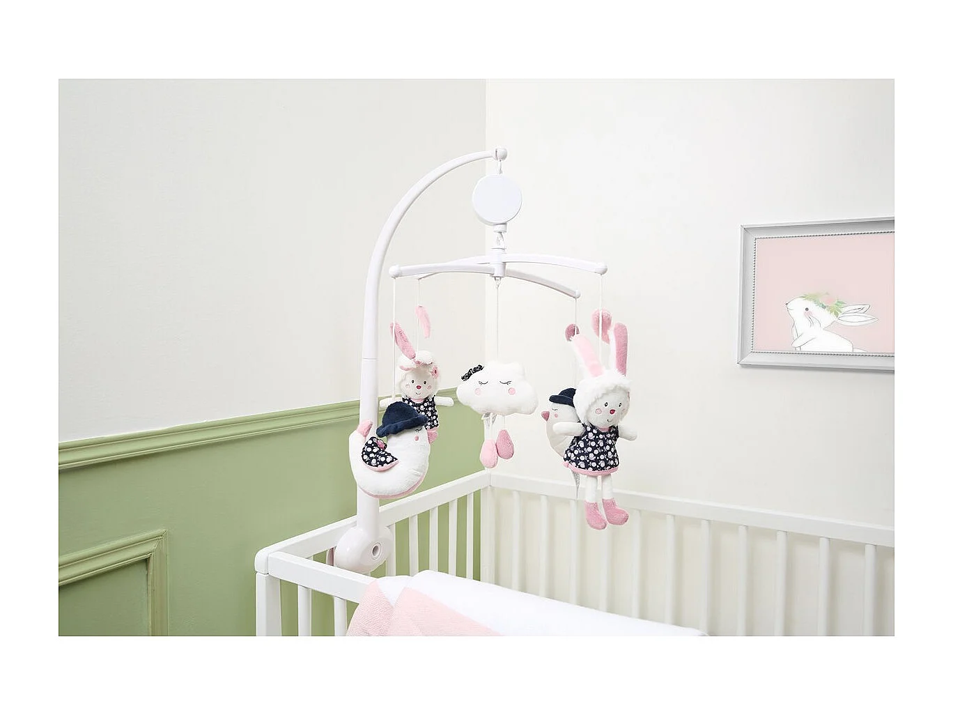 Giostrina musicale in poliestere bianco