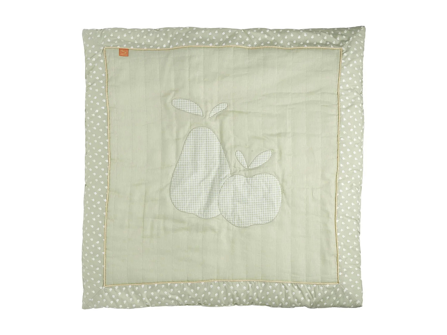 Grand tapis 100x100 cm en Lin Vert tilleul BOTANICA - Sauthon