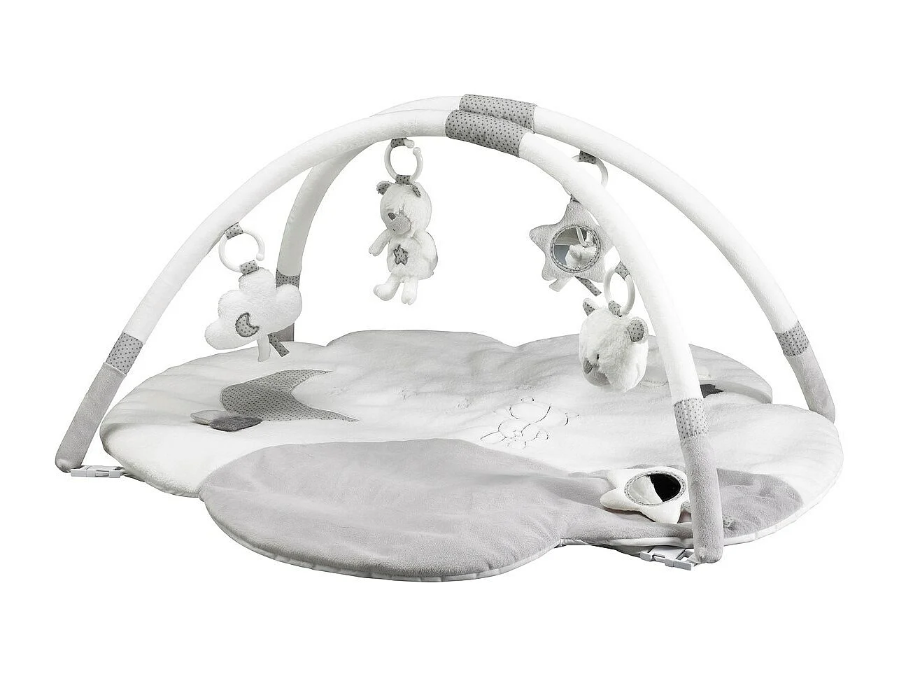 Alfombra de juego nube con arcos en poliéster blanco