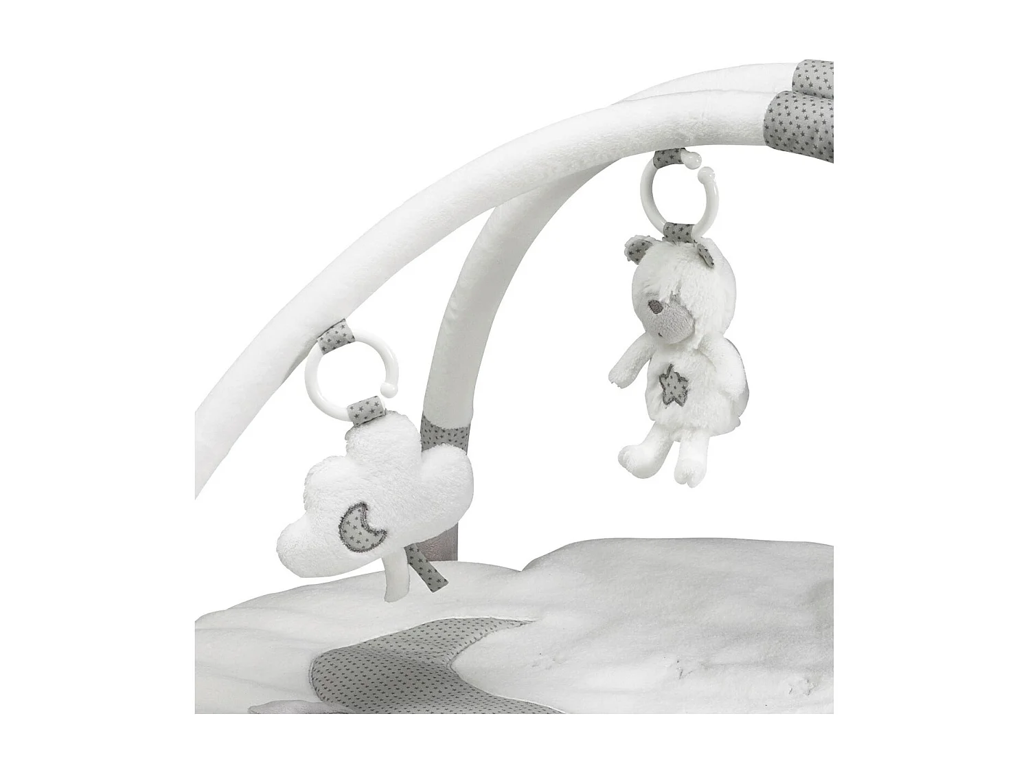 Alfombra de juego nube con arcos en poliéster blanco