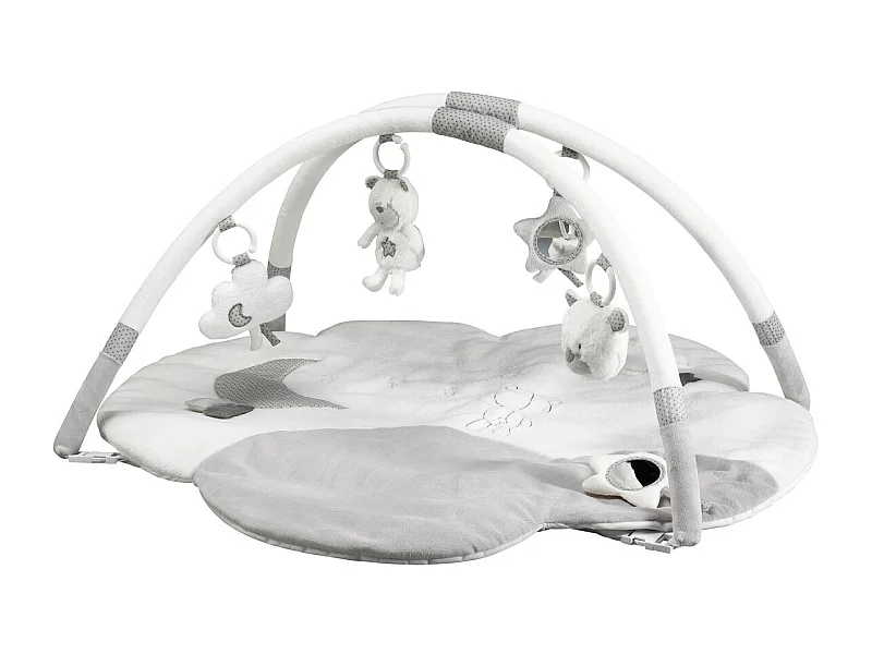 Tapis d'éveil nuage avec arches en polyester blanc CELESTE - Sauthon