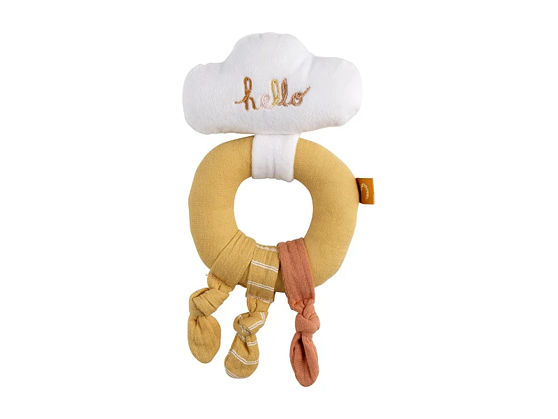 Hochet en velours Moutarde SUNLIGHT - Sauthon