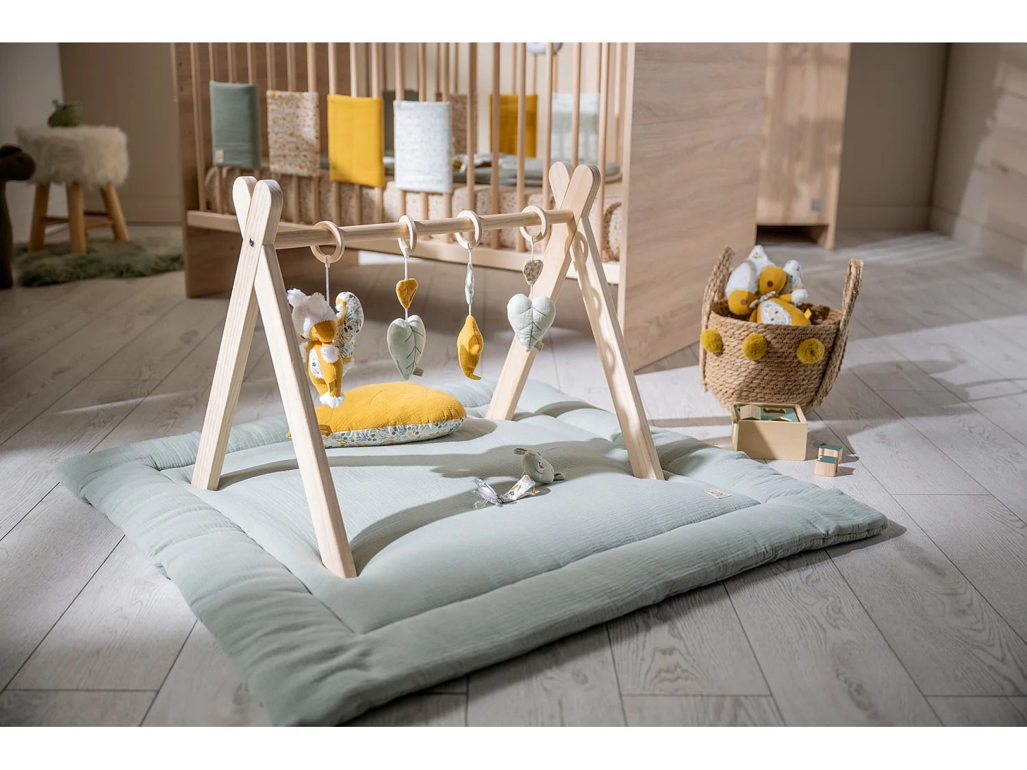 Grand tapis de jeu en double gaze de coton UNI SAUGE - Sauthon