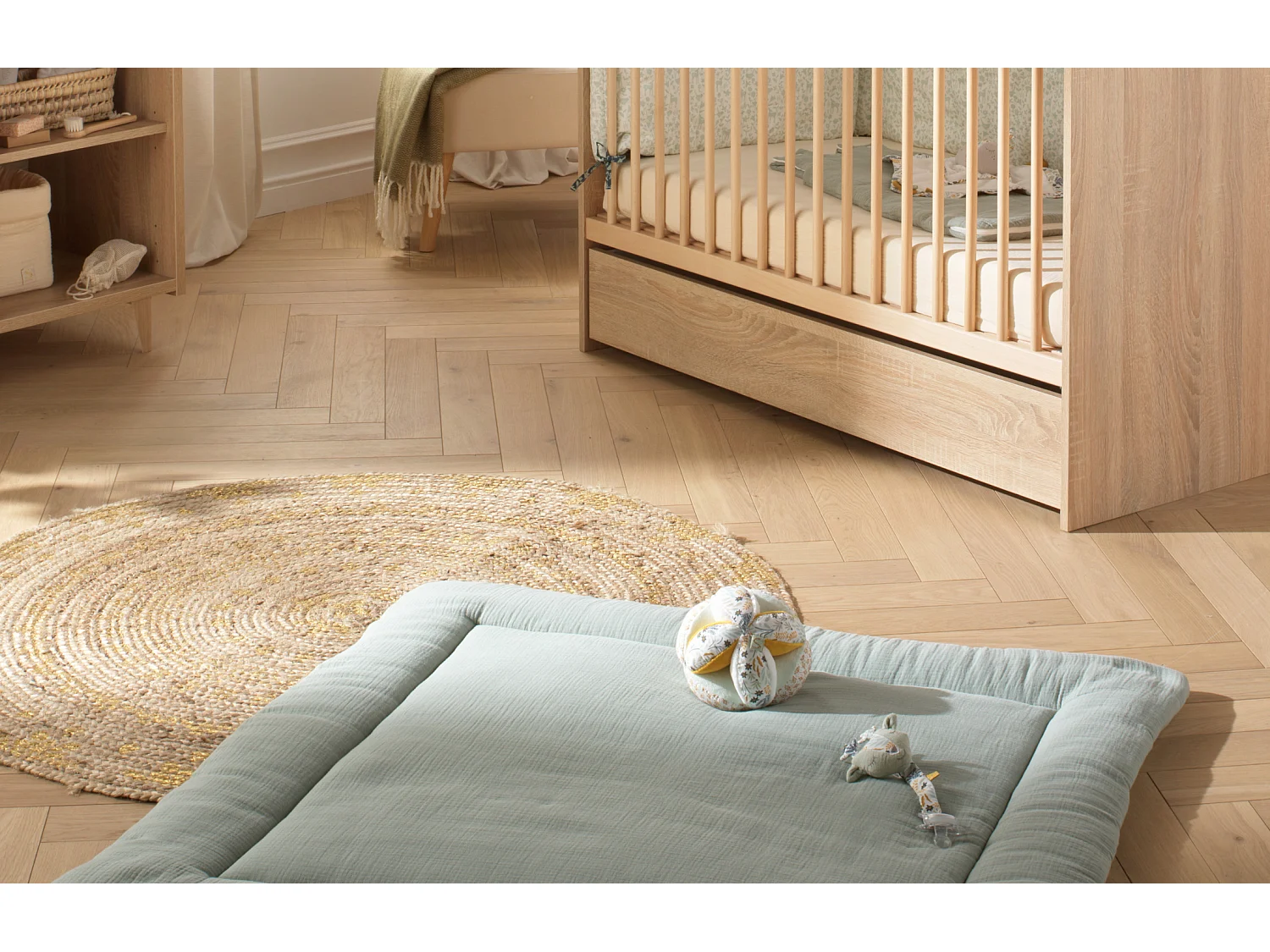 Grand tapis de jeu en double gaze de coton UNI SAUGE - Sauthon