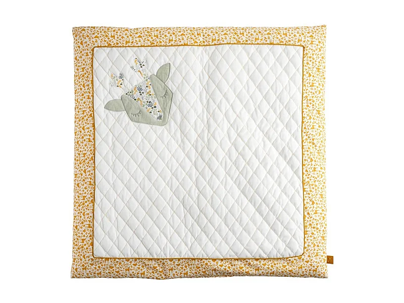 Grand tapis 100x100 cm en coton blanc PROMENONS NOUS - Sauthon