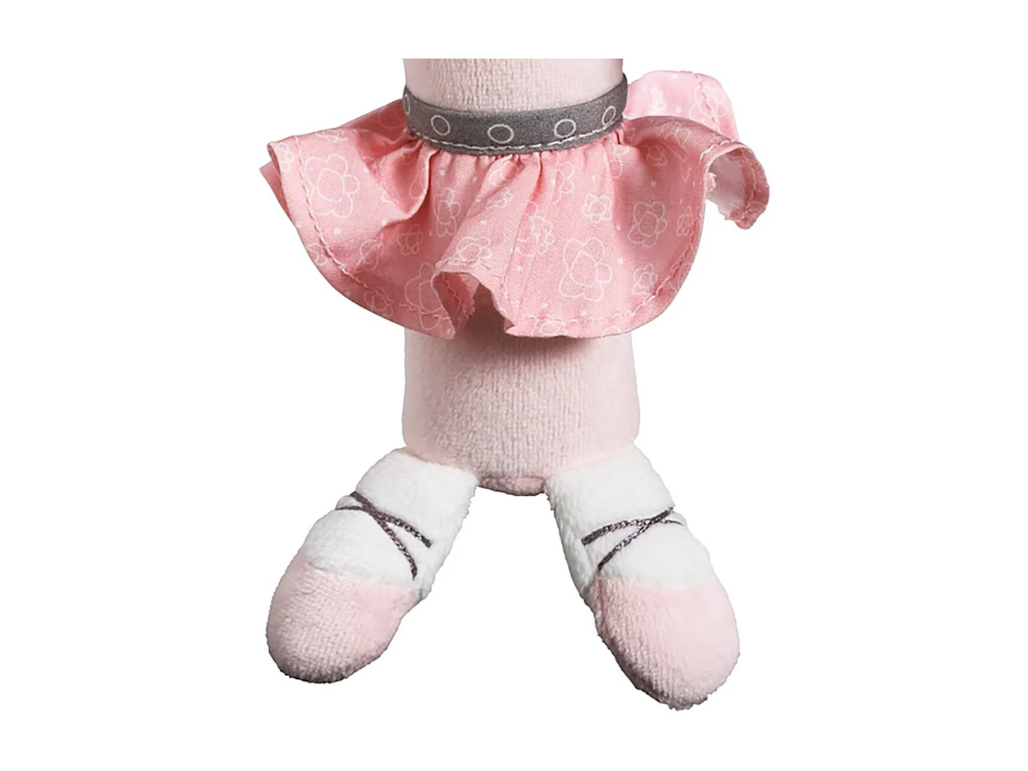 Sonajero ratón bailarina de terciopelo rosa