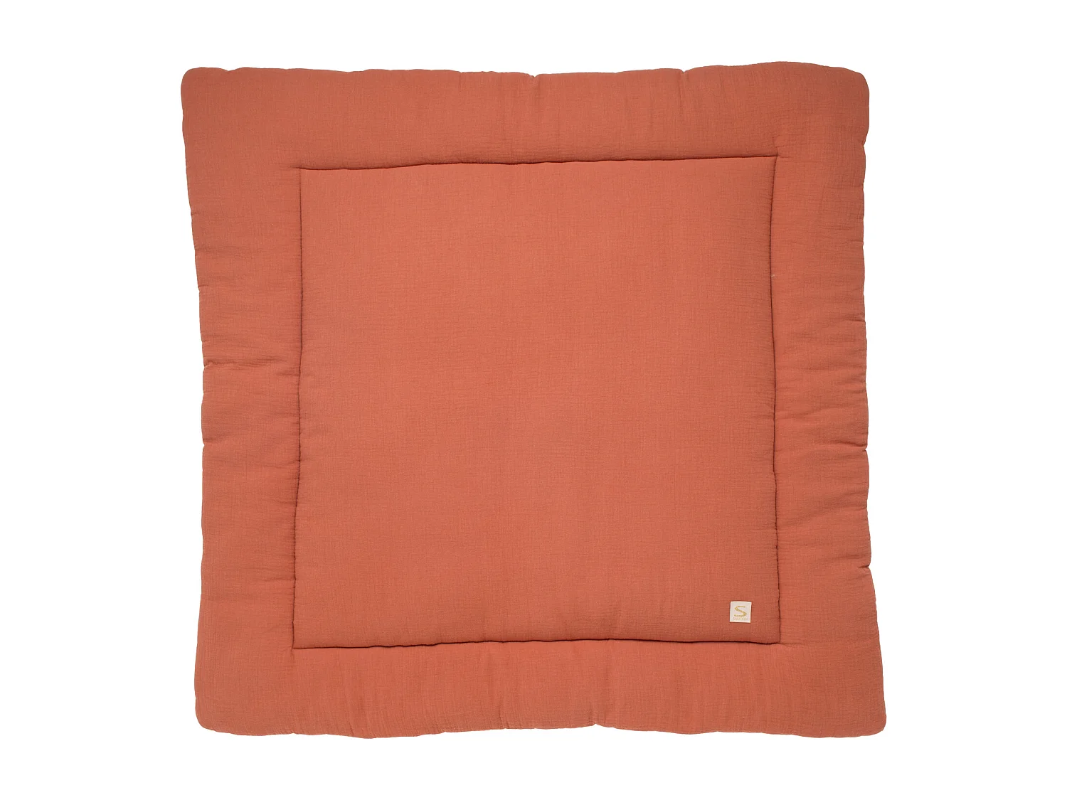 Grand tapis de jeu en double gaze de coton UNI TERRACOTTA - Sauthon