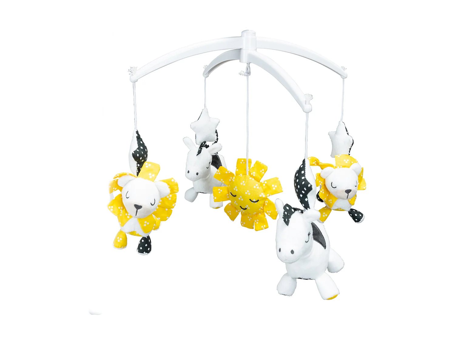 Giostrina musicale in velluto bianco