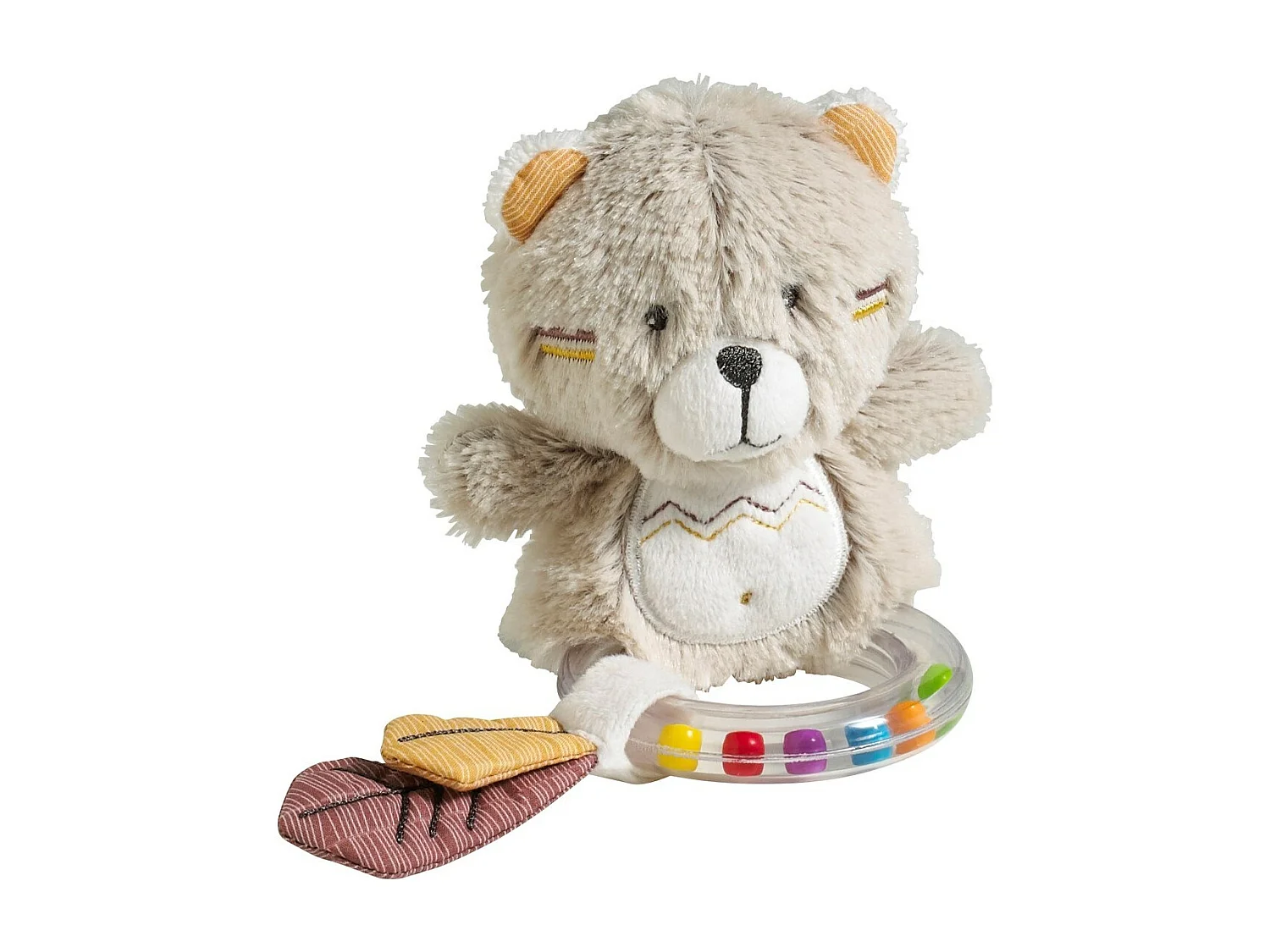 Sonajero oso terciopelo beige