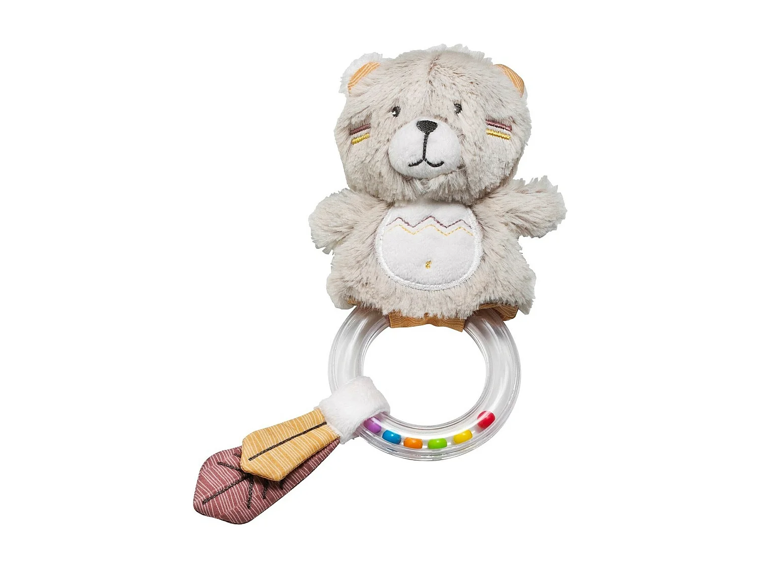 Sonajero oso terciopelo beige