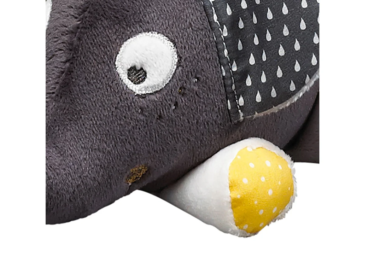 Peluche Mini Musical Eléphant en velours gris BABYFAN - Sauthon