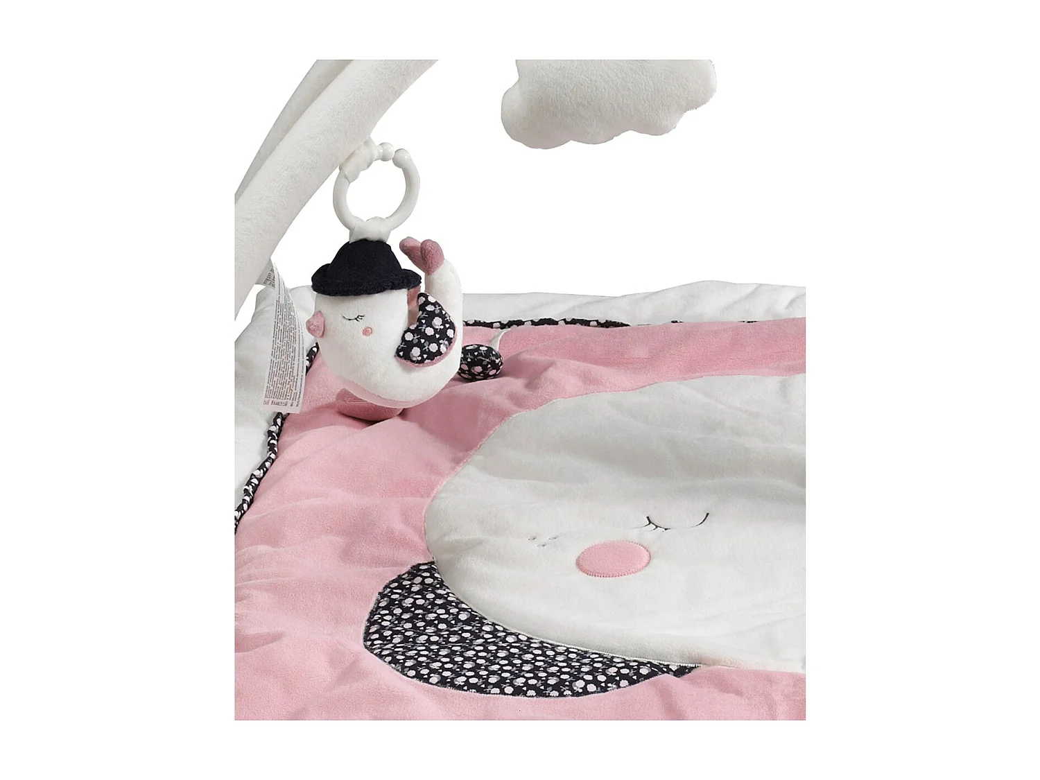 Alfombra de juegos para bebé Lune 77x79cm en poliéster rosa