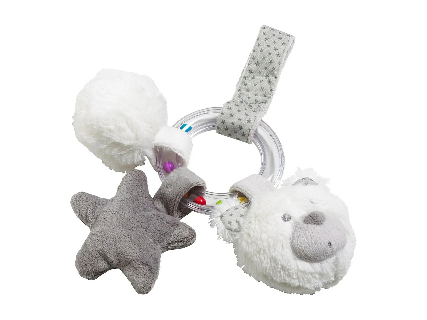 Sonaglio a forma di orso in velluto grigio