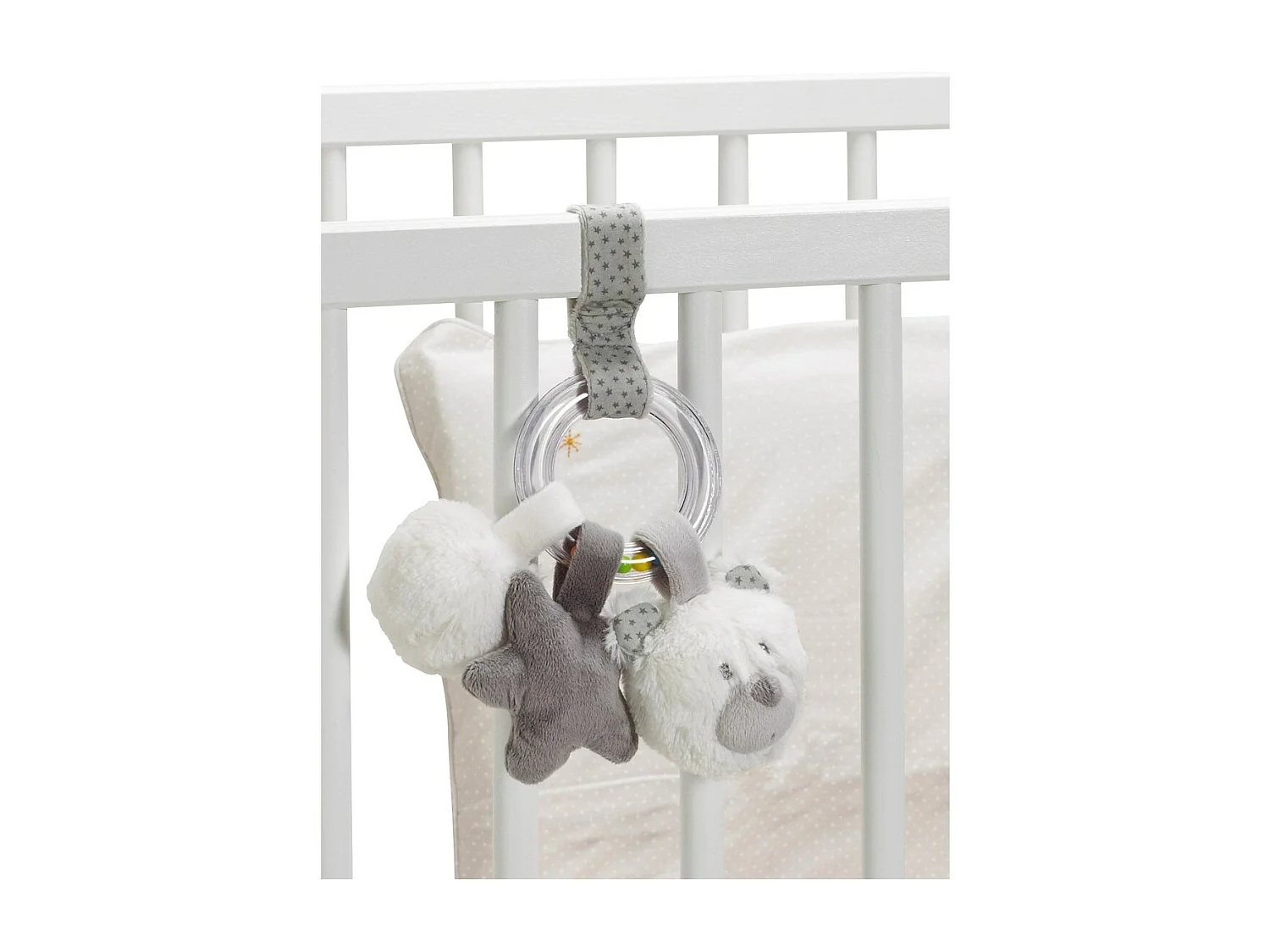 Sonaglio a forma di orso in velluto grigio