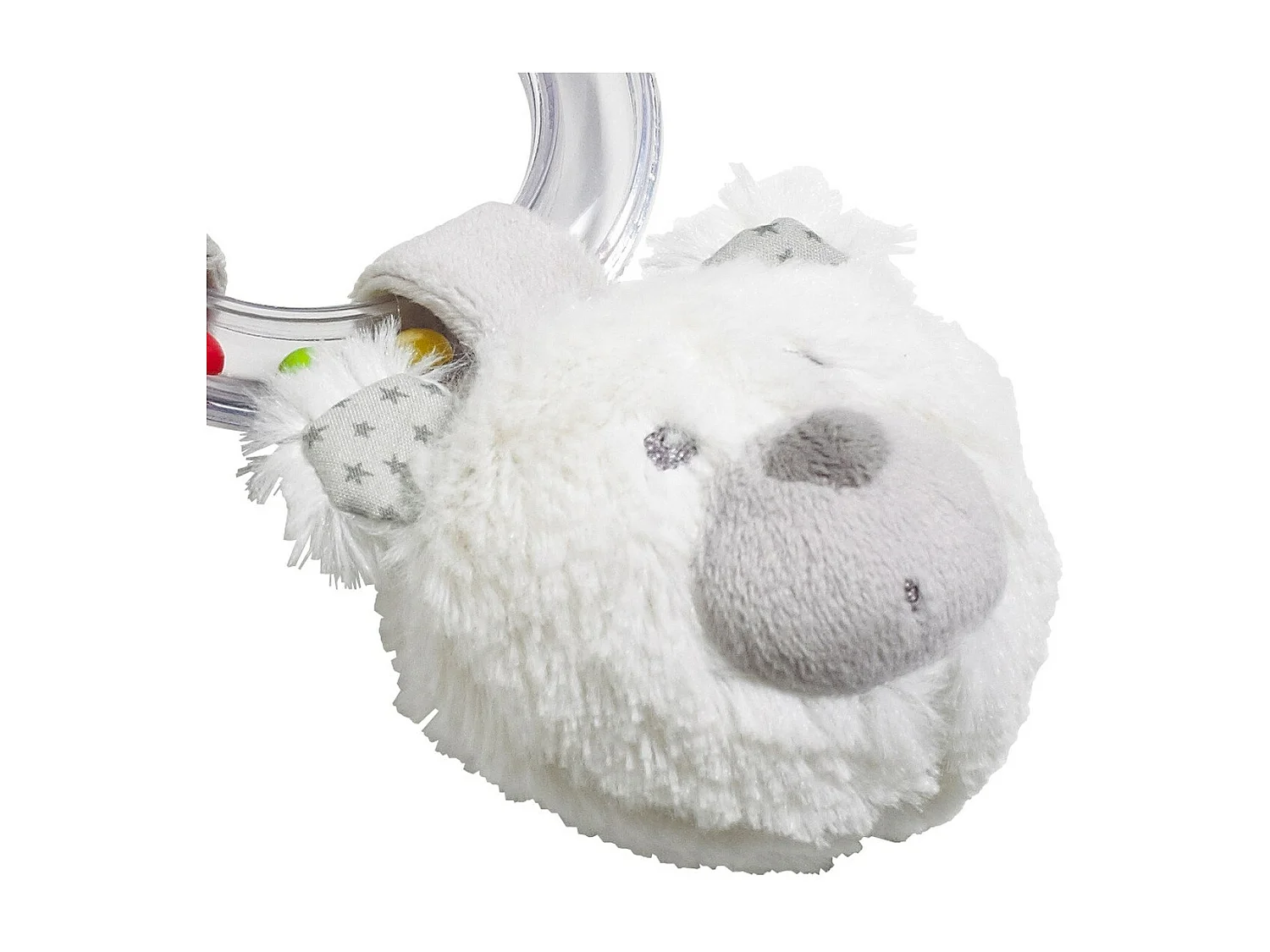 Sonaglio a forma di orso in velluto grigio