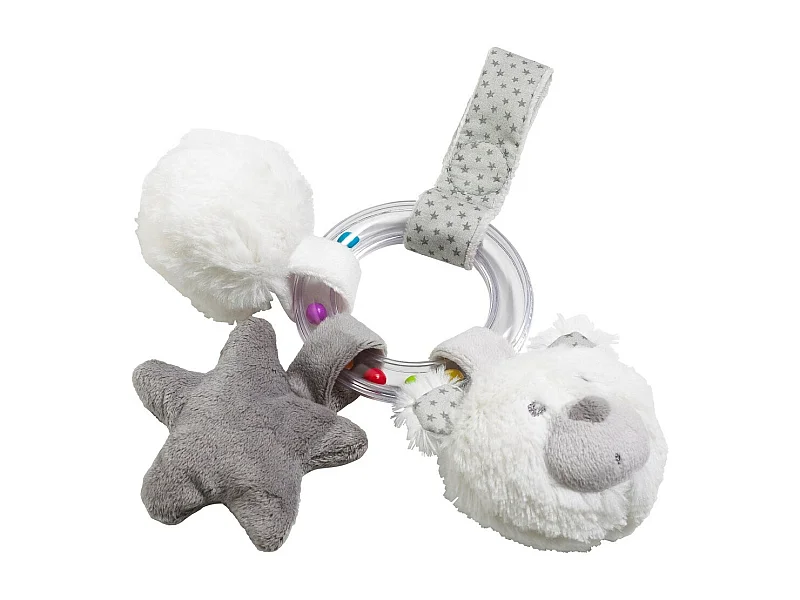 Hochet Ours en velours gris CELESTE - Sauthon