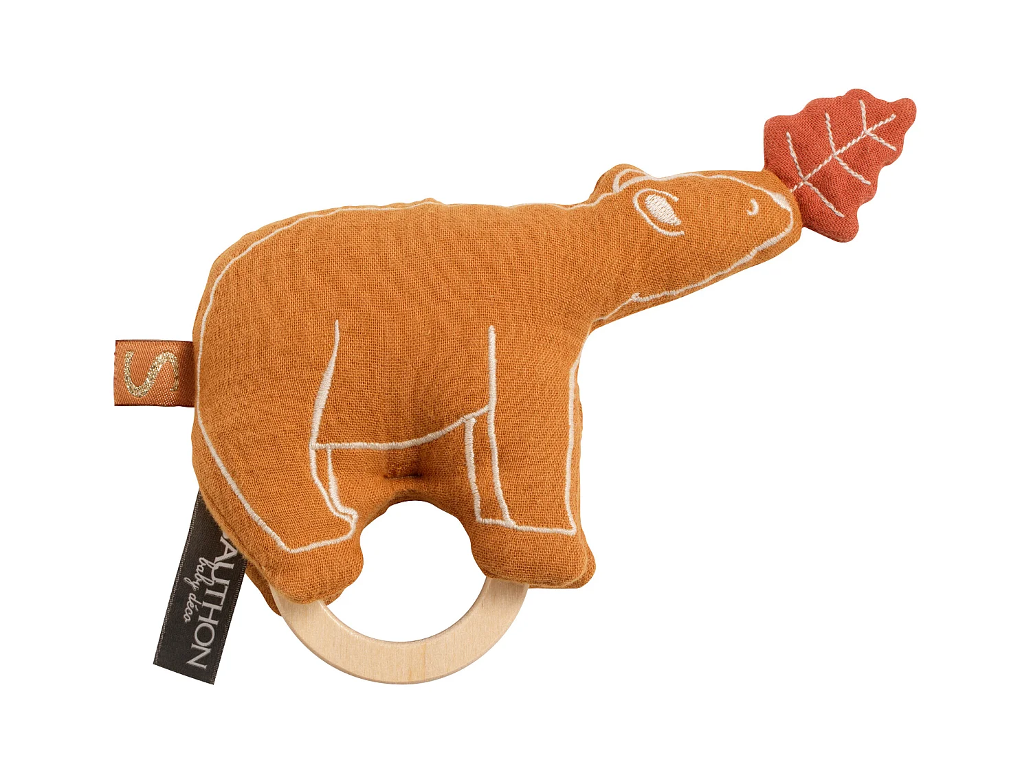 Hochet ours avec anneau en bois ORSINO - Sauthon